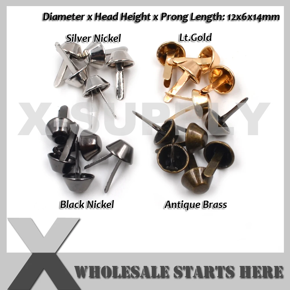 12mm Metal Bucket Prong Feet Rivet Nail Studs For Bag Bottom,Purse,Handbag,Luggage,Bags
12mm Metal Bucket Prong Feet Rivet Nail Studs For Bag Bottom,Purse,Handbag,Luggage,Bags