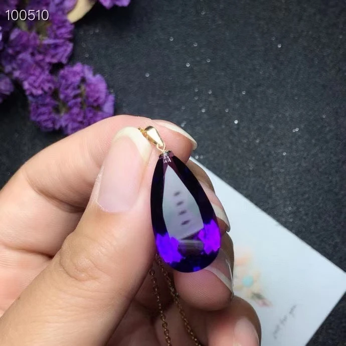 KJJEAXCMY fine jewelry 18K gold inlaid Amethyst Girls' exquisite trendy Chinese style Water drop necklace pendant support test
KJJEAXCMY fine jewelry 18K gold inlaid Amethyst Girls' exquisite trendy Chinese style Water drop necklace pendant support test