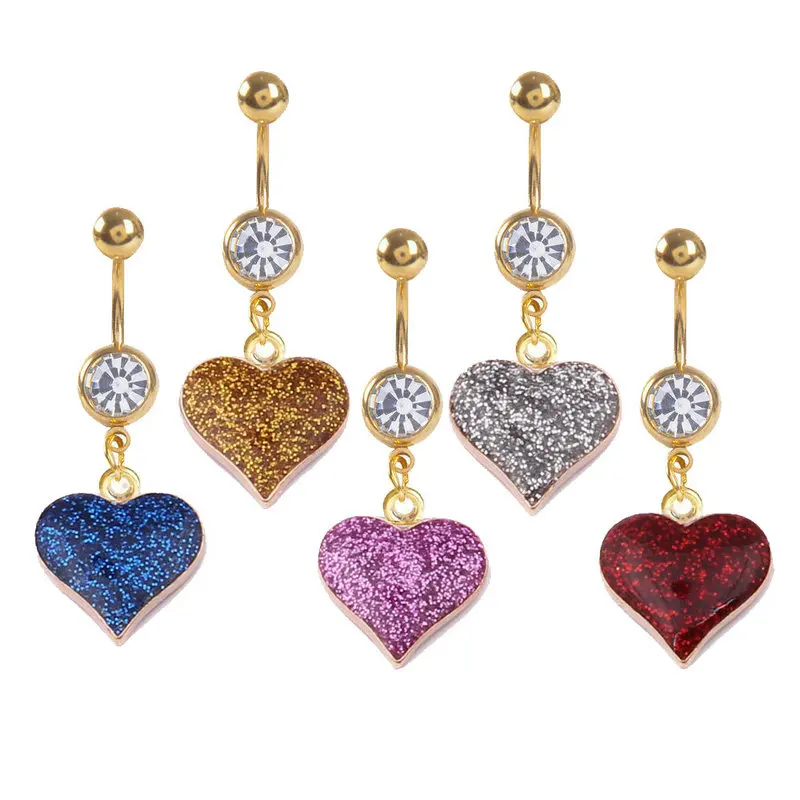 12pcs/lot Glitter Heart Shaped Belly Ring Cute Belly Button Bar Body Piercing Jewelry 5 Color
12pcs/lot Glitter Heart Shaped Belly Ring Cute Belly Button Bar Body Piercing Jewelry 5 Color