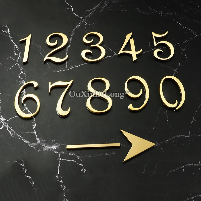 New Pure Brass Self-adhesive House Signs Door Numbers Door House Mail Home Room Street Arrow Sign Address 0~9 Number Brass/Black
New Pure Brass Self-adhesive House Signs Door Numbers Door House Mail Home Room Street Arrow Sign Address 0~9 Number Brass/Black