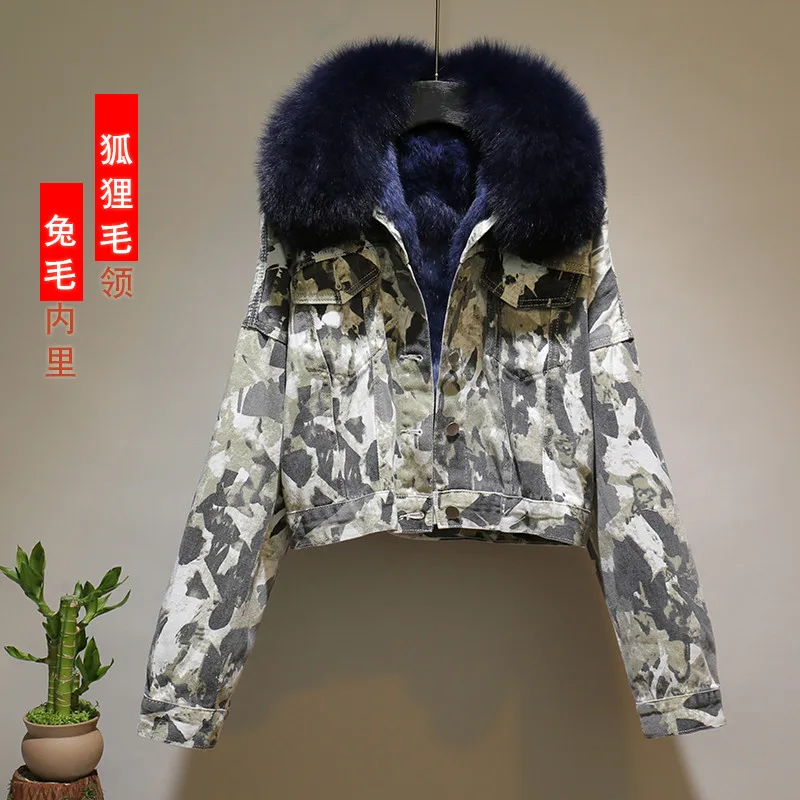 2024 new retro winter outerwear for women fashion short camouflage printing jacket rex rabbit fur liner thick warm parka
2024 new retro winter outerwear for women fashion short camouflage printing jacket rex rabbit fur liner thick warm parka