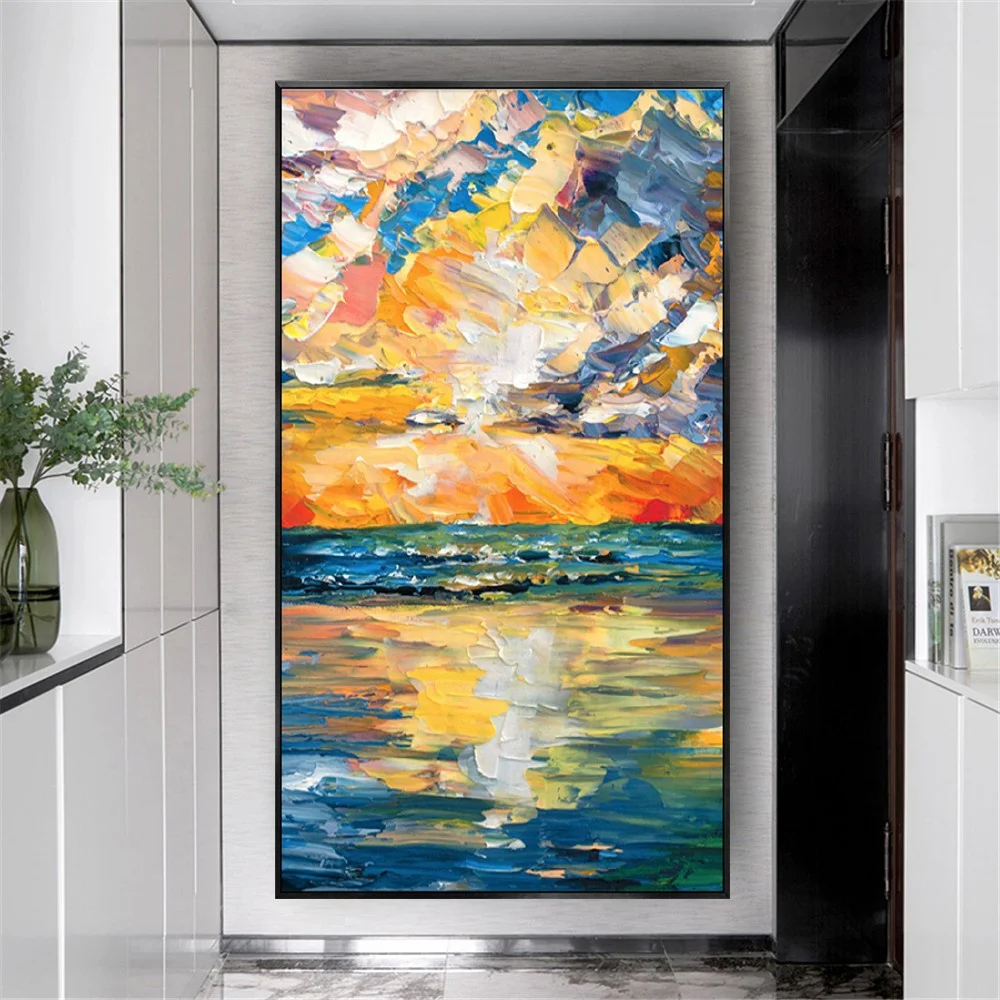 100% Hand-Painted Abstract Oil Painting Large Canvas Drawing Modern Parlor Salon Mural Seascape Sunrise Wall Art For Home Decor
100% Hand-Painted Abstract Oil Painting Large Canvas Drawing Modern Parlor Salon Mural Seascape Sunrise Wall Art For Home Decor