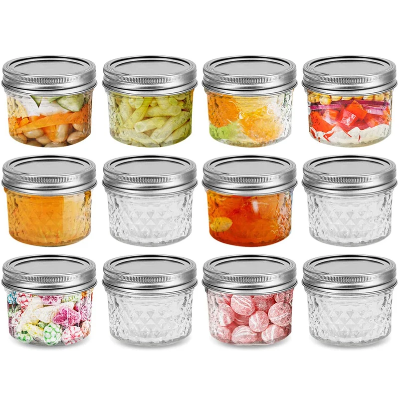 Regular Mouth Mason Jars with Lids , Quilted Crystal Jars Ideal for Jams, Smoothies, Desserts, Salads
Regular Mouth Mason Jars with Lids , Quilted Crystal Jars Ideal for Jams, Smoothies, Desserts, Salads