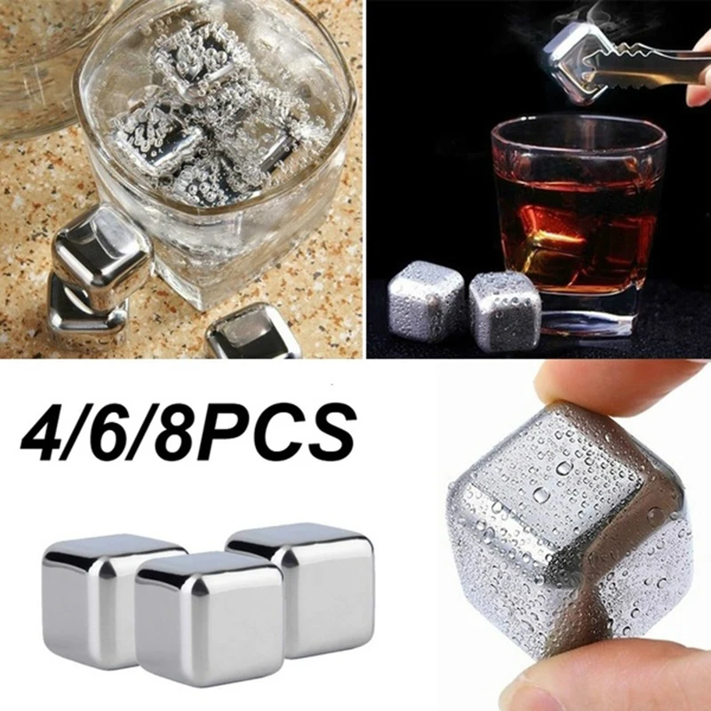 4/6/8 PCS Stainless Steel 304 Whisky Stones Ice Cubes in Package, Whiskey Cooler Rocks,Ice stone islande With Plastic Box
4/6/8 PCS Stainless Steel 304 Whisky Stones Ice Cubes in Package, Whiskey Cooler Rocks,Ice stone islande With Plastic Box