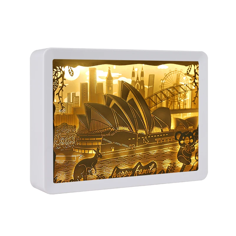LED Night Lights Australia Design 3D Shadow Paper Sculpture Light Box Unique Paper Cut Light USB Charging Bedside
LED Night Lights Australia Design 3D Shadow Paper Sculpture Light Box Unique Paper Cut Light USB Charging Bedside