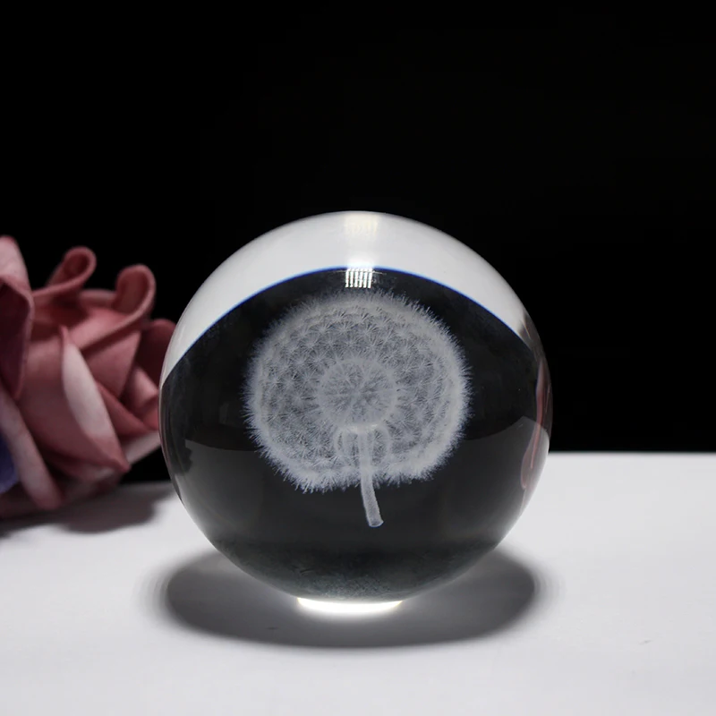 Beautifull Home Decoration 3D Dandelion Crystal Glass Ball with Stand Crafts Fengshui Paperweight as Chirstams Gifts
Beautifull Home Decoration 3D Dandelion Crystal Glass Ball with Stand Crafts Fengshui Paperweight as Chirstams Gifts