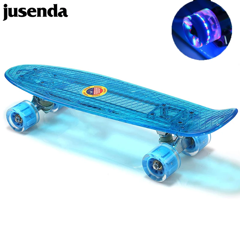 Jusenda LED Skateboard Mini Longboard Fish Board Penny Board Flash Wheels Retro Children Cruiser Scooter Transparent Skate Board
Jusenda LED Skateboard Mini Longboard Fish Board Penny Board Flash Wheels Retro Children Cruiser Scooter Transparent Skate Board