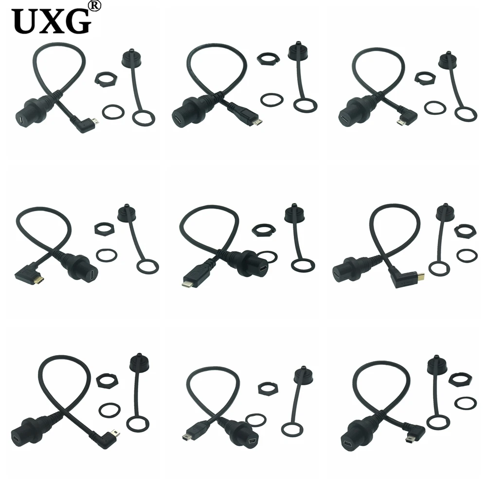 Waterproof Cable 1M 30cm USB-C IP67 type-c 3.1 Micro Mini USB Male to Female Panel Mount Water Proof Connector Extension cord
Waterproof Cable 1M 30cm USB-C IP67 type-c 3.1 Micro Mini USB Male to Female Panel Mount Water Proof Connector Extension cord