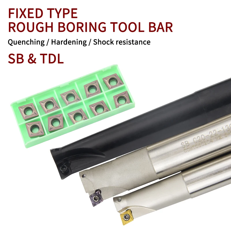 SB/TDL Fixed Rough boring cutter Single and Double-edged Boring Bar and carbide insert CCMT06/09 lathe tool milling tool holder
SB/TDL Fixed Rough boring cutter Single and Double-edged Boring Bar and carbide insert CCMT06/09 lathe tool milling tool holder