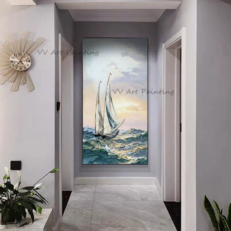 100% Handpainted Oil Painting On Canvas Color Sea Ship Oil Painting Abstract Modern Canvas Wall Art Living Room Decor Picture
100% Handpainted Oil Painting On Canvas Color Sea Ship Oil Painting Abstract Modern Canvas Wall Art Living Room Decor Picture