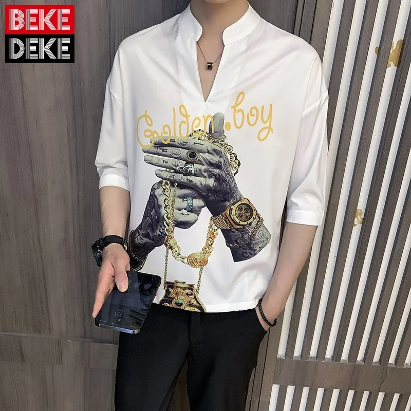 Shirt Print Mens 2022 Summer New Korean Style Fashion O-Neck Concise Pullover Loose High Street Male Casual Vintage Blouse
Shirt Print Mens 2022 Summer New Korean Style Fashion O-Neck Concise Pullover Loose High Street Male Casual Vintage Blouse