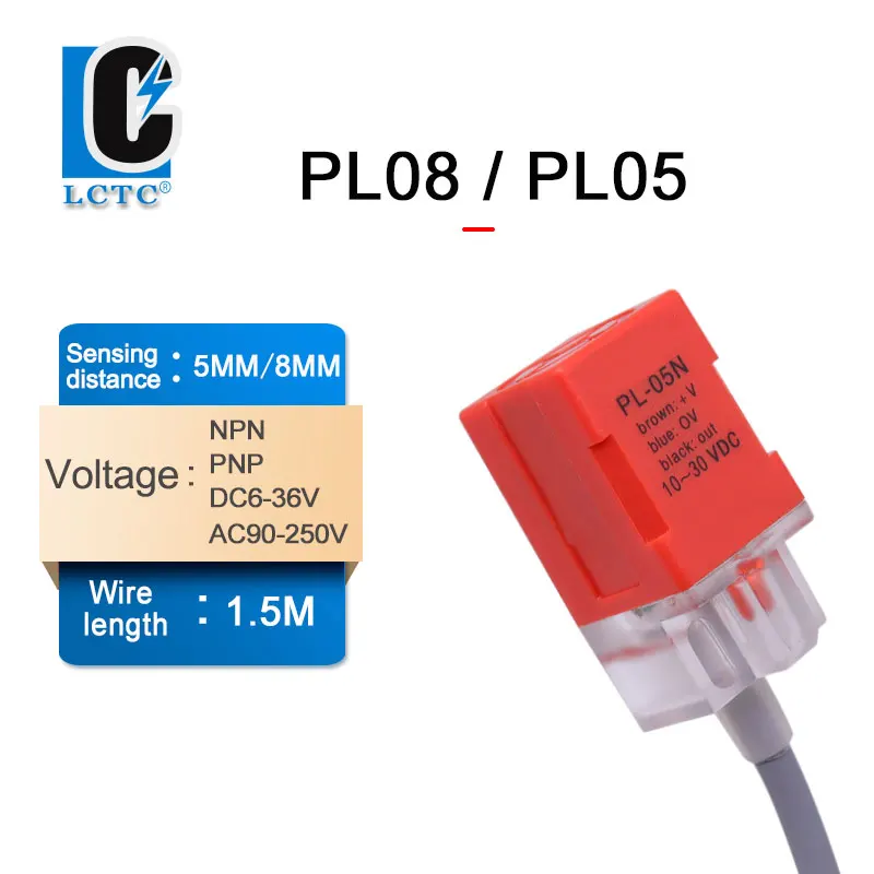 PL-08,PL-05,Inductive,Proximity sensor switch,PNP/NPN,DC6V-36V,AC90-250V,Distance:5mm/8mm,cube case,17*17*35,PL-08N,PL08
PL-08,PL-05,Inductive,Proximity sensor switch,PNP/NPN,DC6V-36V,AC90-250V,Distance:5mm/8mm,cube case,17*17*35,PL-08N,PL08