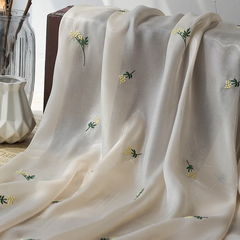 New Bright Silk Satin Embroidered Fabric Dandelion Embroidery For Women's Spring And Summer Dress Shirt,By The Meter
New Bright Silk Satin Embroidered Fabric Dandelion Embroidery For Women's Spring And Summer Dress Shirt,By The Meter