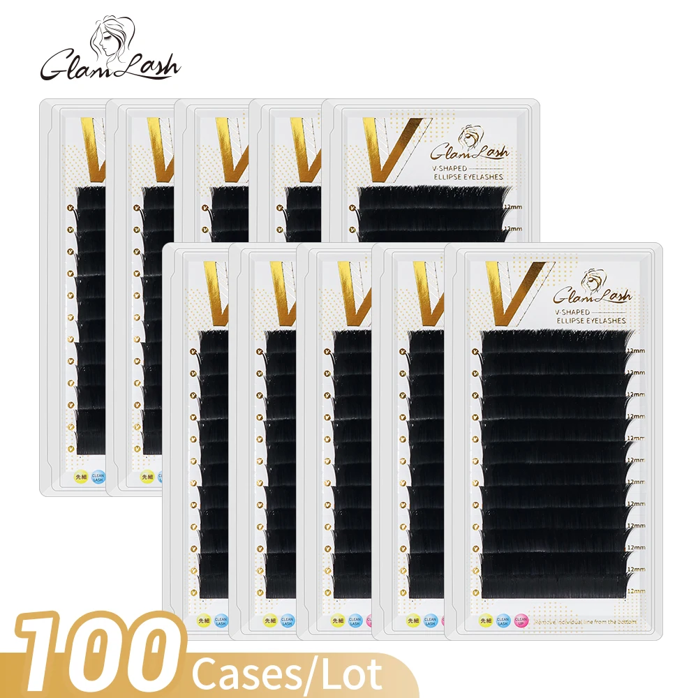 GLAMLASH 100 Cases/lot 0.20 V Shape Flat Eyelash Extensions Individual Mink Softer Ellipse Lash Split Tips Premade Volume
GLAMLASH 100 Cases/lot 0.20 V Shape Flat Eyelash Extensions Individual Mink Softer Ellipse Lash Split Tips Premade Volume