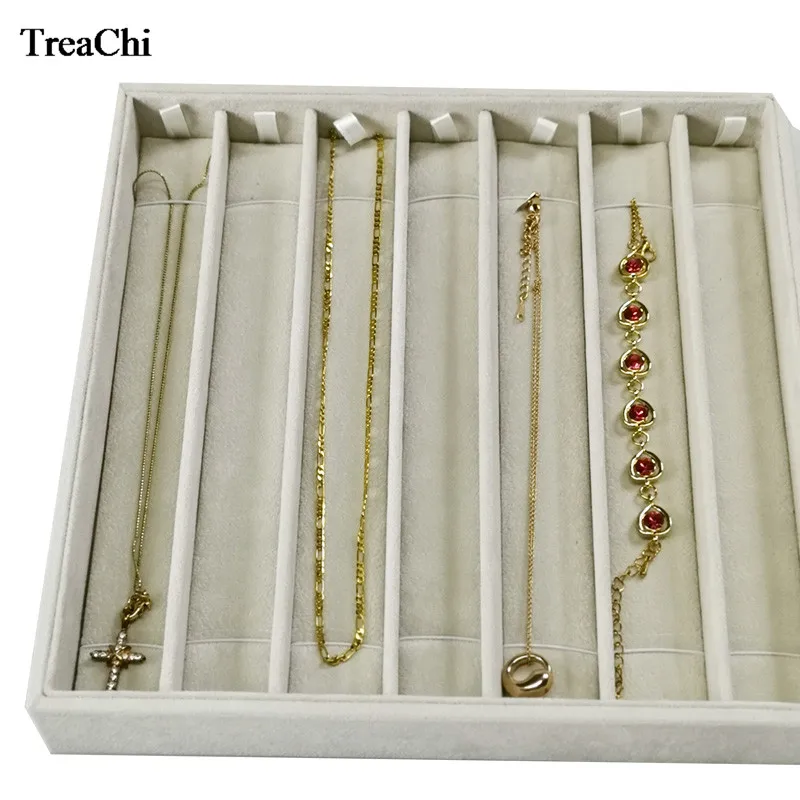 7 Grids Removable Jewelry Display Tray Soft Gray Velvet Bracelet Pendant Necklace Organizer Holder Anklet Storage Box
7 Grids Removable Jewelry Display Tray Soft Gray Velvet Bracelet Pendant Necklace Organizer Holder Anklet Storage Box