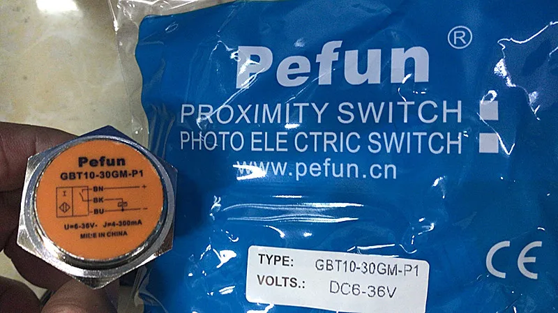 Genuine "Beifuning pefun" induction switch, inductive proximity switch GBT10-30GM-P1, PNP
Genuine "Beifuning pefun" induction switch, inductive proximity switch GBT10-30GM-P1, PNP