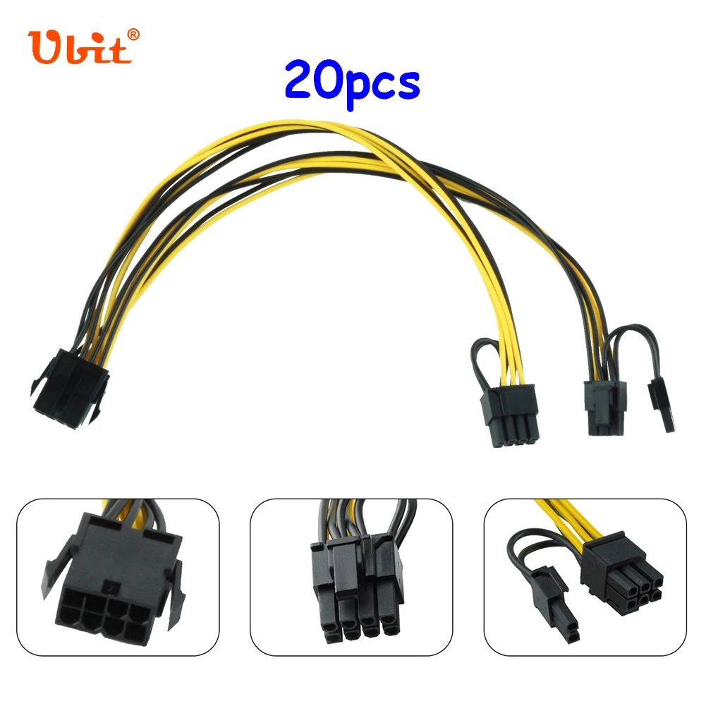 20pcs Ubit 8Pin PCI Express to Dual 8 (6+2) Pin 32cm PCI-E Adapter Cable Splitter CPU GPU Power Data Graphics Ethereum Mining
20pcs Ubit 8Pin PCI Express to Dual 8 (6+2) Pin 32cm PCI-E Adapter Cable Splitter CPU GPU Power Data Graphics Ethereum Mining