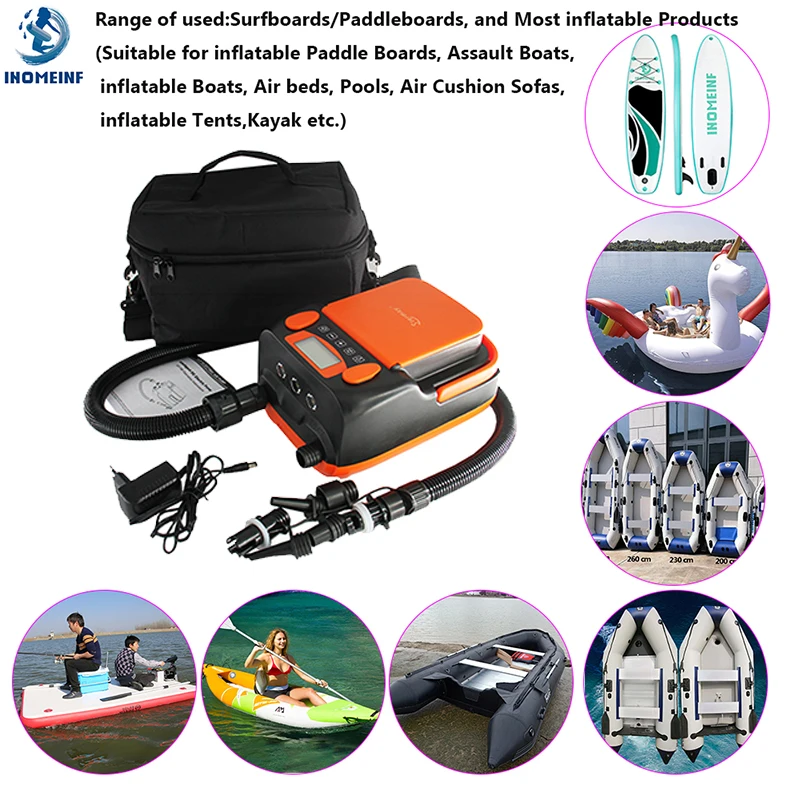 Electric High Pressure Air Pump With LED lights Built in Battery 16 PSI For Inflatable Boat/Kayak/SUP Surfboard Stand Up Paddle
Electric High Pressure Air Pump With LED lights Built in Battery 16 PSI For Inflatable Boat/Kayak/SUP Surfboard Stand Up Paddle