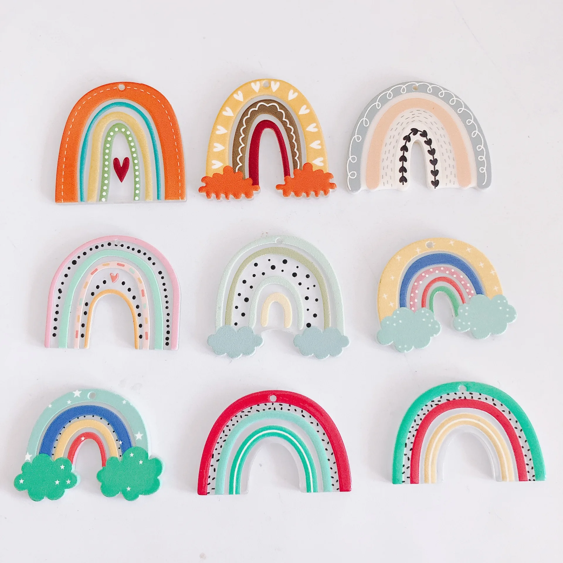 10 Colors Beautiful Rainbow Cloud Resin Necklace Pendant Ornament Charms Fit Fashion Earring Bracelet Garment Accessory 40pcs
10 Colors Beautiful Rainbow Cloud Resin Necklace Pendant Ornament Charms Fit Fashion Earring Bracelet Garment Accessory 40pcs