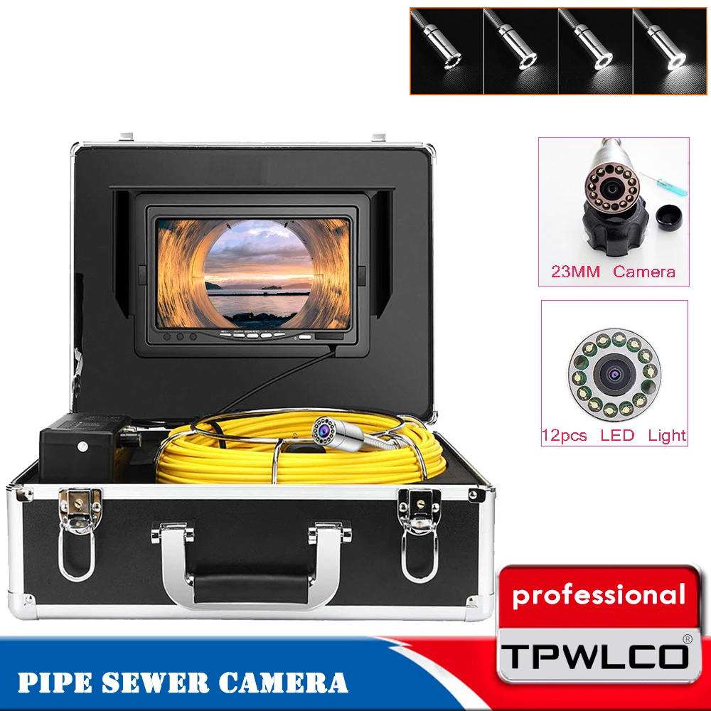 TP9200 Pipe Inspection Camera 20m Cable 7inch Monitor 23mm Waterproof Industrial Sewer Endoscope System 12V4500mAh Battery
TP9200 Pipe Inspection Camera 20m Cable 7inch Monitor 23mm Waterproof Industrial Sewer Endoscope System 12V4500mAh Battery