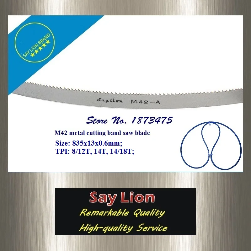 835x13x0.6 mm (5pcs)-for Makita DPB181. For metal, wood, multiple cutting M42 Bi-Metal band saw blade 8/12T, 14T, 14/18T
835x13x0.6 mm (5pcs)-for Makita DPB181. For metal, wood, multiple cutting M42 Bi-Metal band saw blade 8/12T, 14T, 14/18T