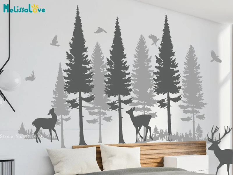 Forest Tree Pine Wall Decals Deers Animals Home Décor For Bedroom Nursery Kids Room Stickers Removable Custom Colors YT5757
Forest Tree Pine Wall Decals Deers Animals Home Décor For Bedroom Nursery Kids Room Stickers Removable Custom Colors YT5757