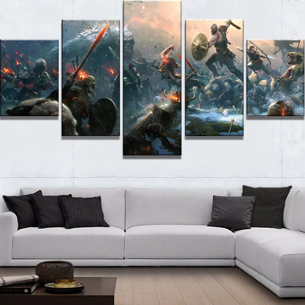 No Framed 5 Panel Cratos War PUBG Hunter Game Cuadros HD Wall Art Canvas Posters Pictures Paintings Home Decor for Living Room
No Framed 5 Panel Cratos War PUBG Hunter Game Cuadros HD Wall Art Canvas Posters Pictures Paintings Home Decor for Living Room