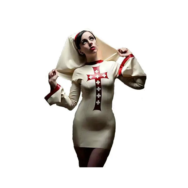 Latex Rubber Fetish Catsuit Costume Masquerade sexy Nun uniform Party Hot Sale Custom
Latex Rubber Fetish Catsuit Costume Masquerade sexy Nun uniform Party Hot Sale Custom
