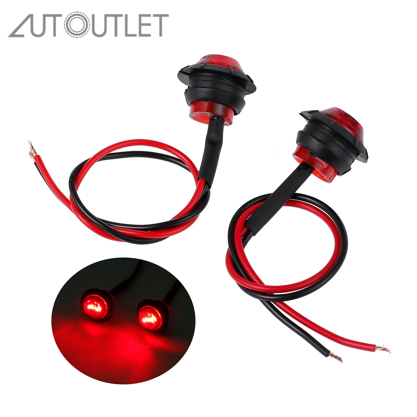 AUTOUTLET 4PCS 12V Red 3 LED Side Marker Light Indicator Lamp Small Round Lights for Truck Trailer Caravan Front Rear Left Right
AUTOUTLET 4PCS 12V Red 3 LED Side Marker Light Indicator Lamp Small Round Lights for Truck Trailer Caravan Front Rear Left Right