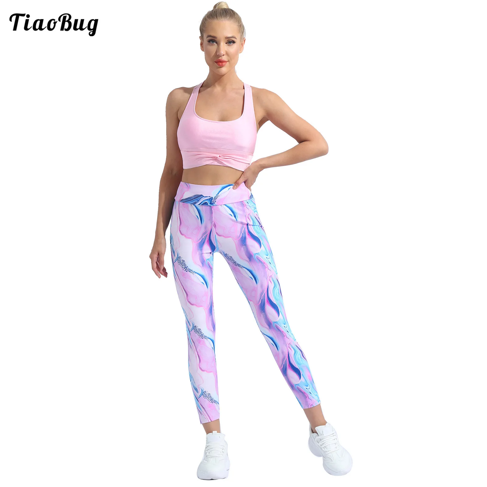 Summer Women 2Pcs Yoga Sport Suit U Neck Straps Cross Removable Pads Bra Top And High Waist Elastic Waistband Pants Fitness Sets
Summer Women 2Pcs Yoga Sport Suit U Neck Straps Cross Removable Pads Bra Top And High Waist Elastic Waistband Pants Fitness Sets