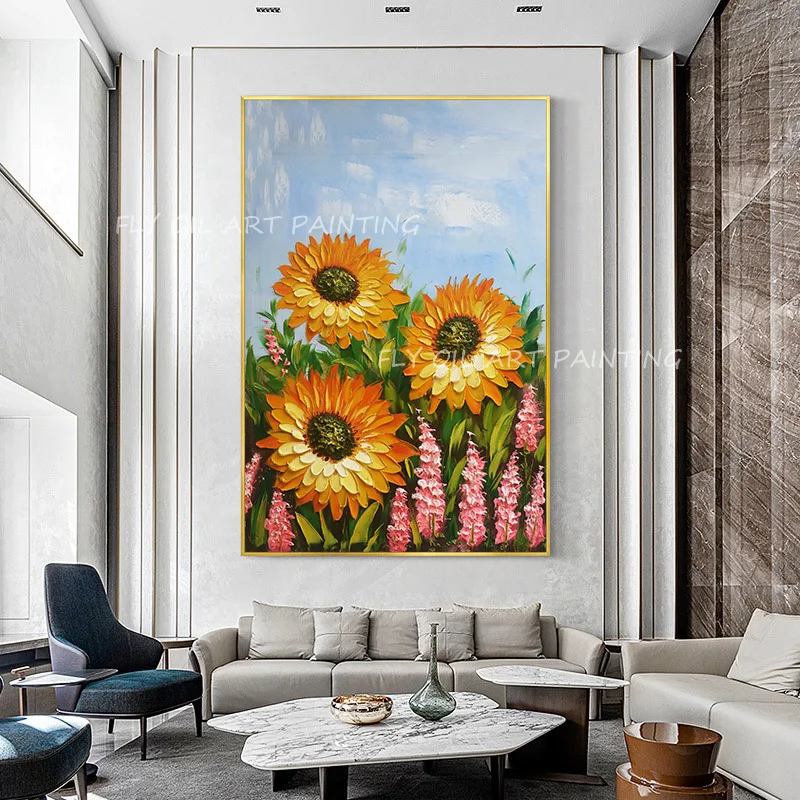 Holiday Gift Sunflower Landscape Simple Modern 100% Handmade Oil Painting Modern Picture for Living Room Aisle Fashion Wall Art
Holiday Gift Sunflower Landscape Simple Modern 100% Handmade Oil Painting Modern Picture for Living Room Aisle Fashion Wall Art