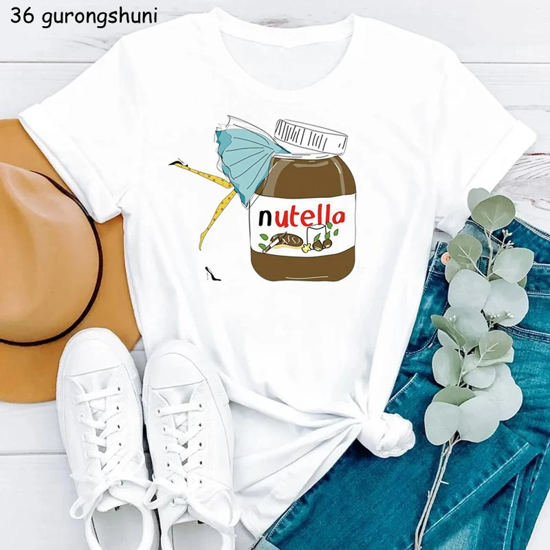 Funny Nutella Girl Print T-Shirt Women Clothes 2024 Harajuku Kawaii Summer Fashion Tshirt Femme Short Sleeve T Shirt Female
Funny Nutella Girl Print T-Shirt Women Clothes 2024 Harajuku Kawaii Summer Fashion Tshirt Femme Short Sleeve T Shirt Female