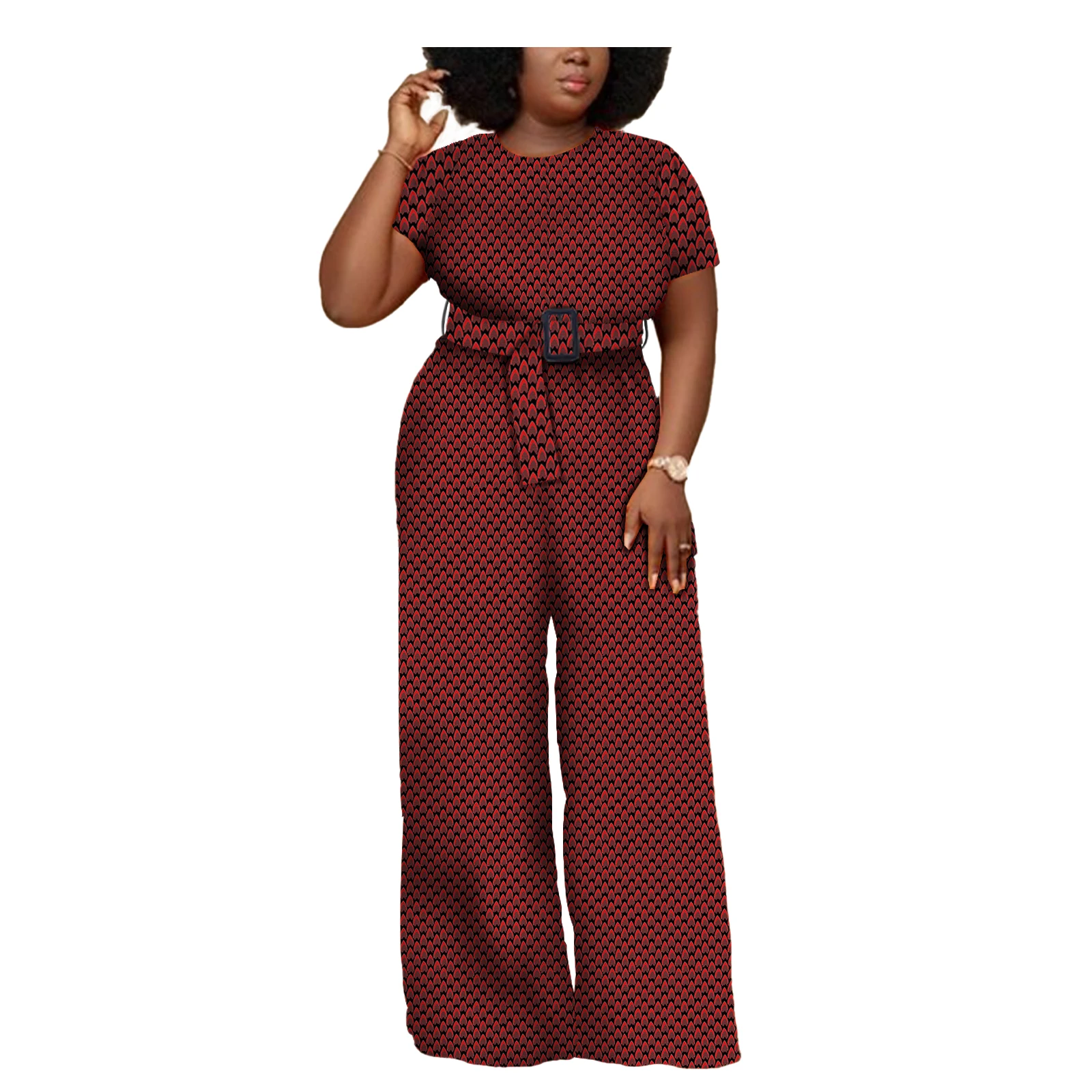 African Women's Cotton Printed Ankara Jumpsuits Short Sleeve Dress with Wide Leg Long Pants for Party v2129002
African Women's Cotton Printed Ankara Jumpsuits Short Sleeve Dress with Wide Leg Long Pants for Party v2129002