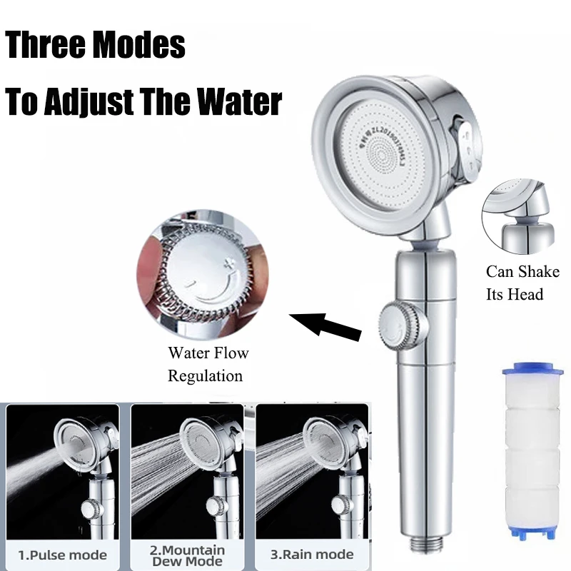 3 Mode High Pressure Shower Head 360 Degree Spin Shower Head Filter Water Saving Adjustable Water Flow For Bathroom Shower Head
3 Mode High Pressure Shower Head 360 Degree Spin Shower Head Filter Water Saving Adjustable Water Flow For Bathroom Shower Head