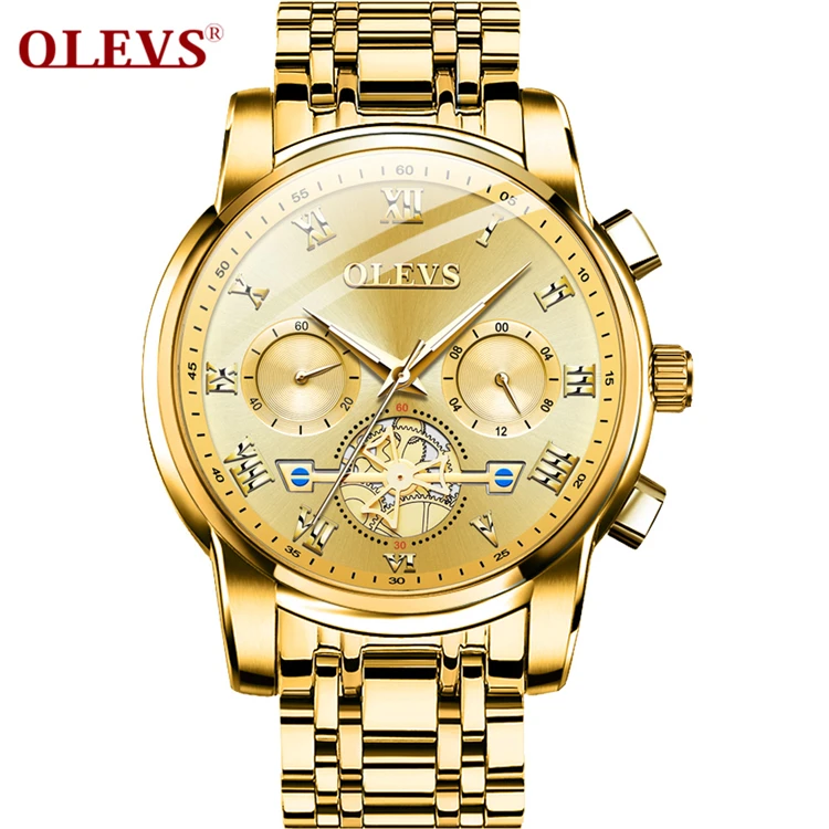 OLEVS 2859 Classic Royal Design Gold Quartz Men's Wristwatches Luxury Business Chronograph Sport Waterproof Full Steel Men Watch
OLEVS 2859 Classic Royal Design Gold Quartz Men's Wristwatches Luxury Business Chronograph Sport Waterproof Full Steel Men Watch
