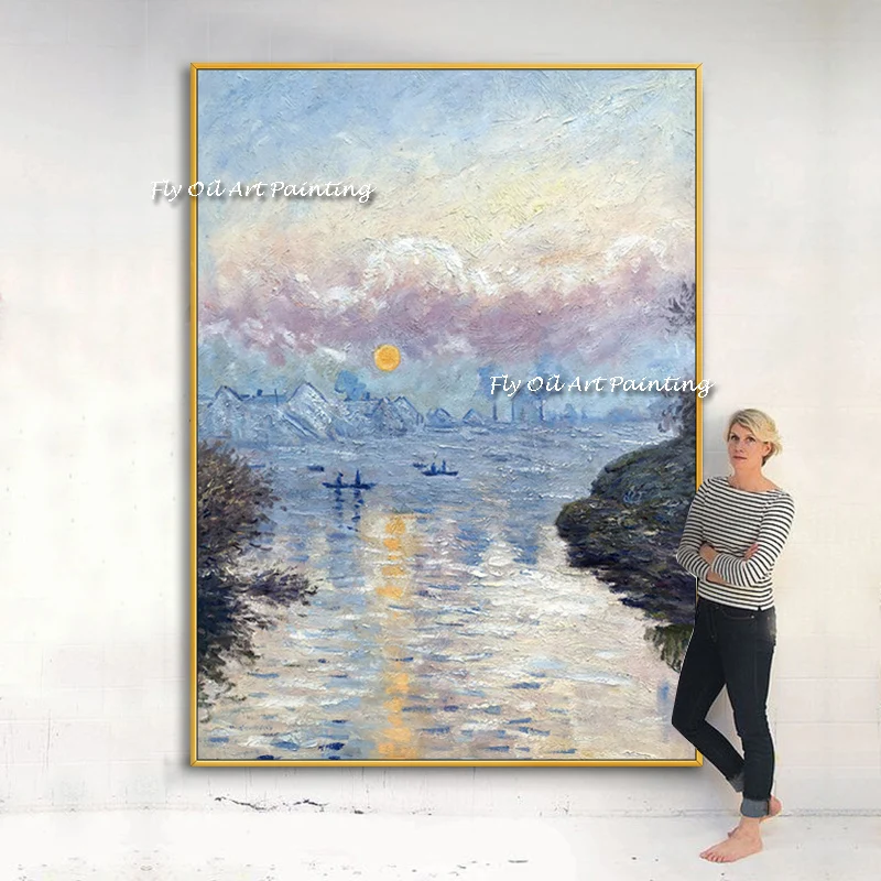 Handmade Impression Sunrise Famous Landscape Oil Painting on Canvas Art Wall Picture for Living Room Decoration Drawing
Handmade Impression Sunrise Famous Landscape Oil Painting on Canvas Art Wall Picture for Living Room Decoration Drawing