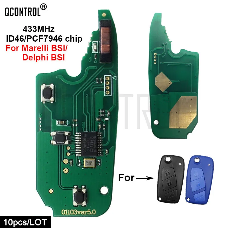 QCONTROL Car Remote Control Key Fob Electronic Circuit Board for FIAT Fiorino Qubo Panda EVO 433MHz for Delphi BSI / Marelli BSI
QCONTROL Car Remote Control Key Fob Electronic Circuit Board for FIAT Fiorino Qubo Panda EVO 433MHz for Delphi BSI / Marelli BSI