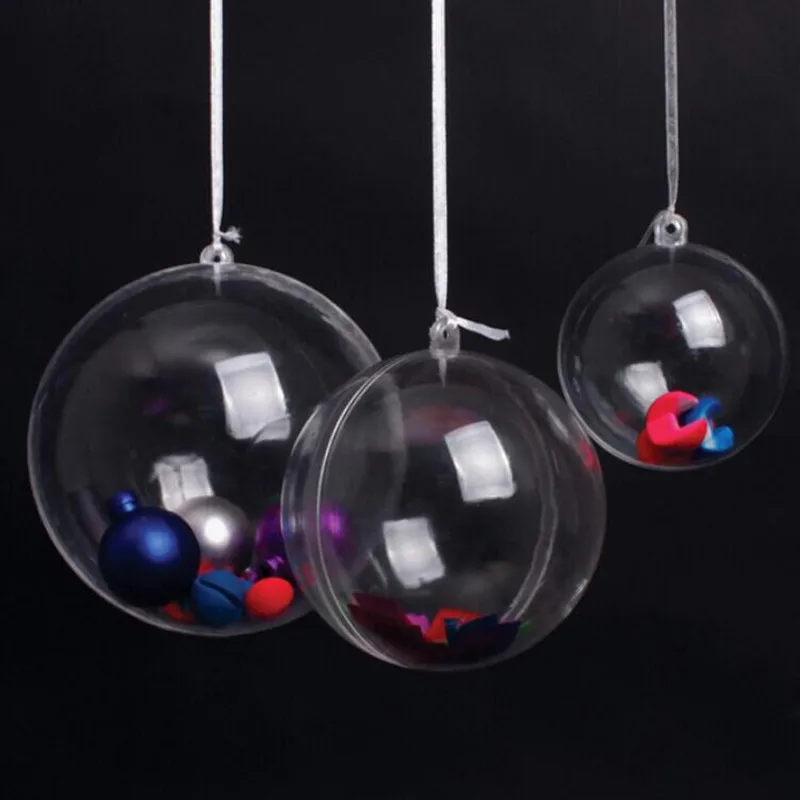 7 CM Dia Clear Plastic Christmas Ball Wedding Candy Box Xmas Hanging Ornament For Party DIY Supplies 100 Pcs
7 CM Dia Clear Plastic Christmas Ball Wedding Candy Box Xmas Hanging Ornament For Party DIY Supplies 100 Pcs