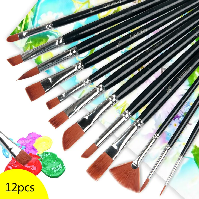 12Pcs Watercolor Brush Gouache Paint Acrylic Painting Brushes Different Shape Nylon Hair Paint Brush Set Art Supplies Pinceles
12Pcs Watercolor Brush Gouache Paint Acrylic Painting Brushes Different Shape Nylon Hair Paint Brush Set Art Supplies Pinceles