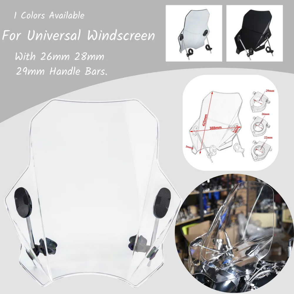 Motorcycle Windshield CMX 300 CBF 500 MT09 MT07 R1 FZX750 Universal Windscreen Wind Shield For Kawasaki Suzuki Yamaha Honda BWM
Motorcycle Windshield CMX 300 CBF 500 MT09 MT07 R1 FZX750 Universal Windscreen Wind Shield For Kawasaki Suzuki Yamaha Honda BWM