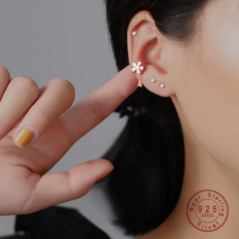 HI MAN 925 Sterling Silver Korean Water Droplets Flower Crystal Ear Clip Women Friendship High-Quality Jewelry
HI MAN 925 Sterling Silver Korean Water Droplets Flower Crystal Ear Clip Women Friendship High-Quality Jewelry