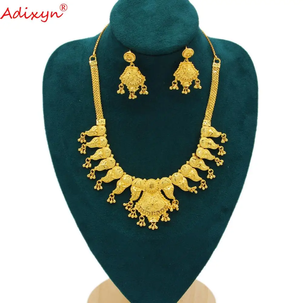 Adixyn Neck chain&Earrings Jewelry Set for Women/Girls Gold Color Exquisite Jewelry India Party Gifts N103110
Adixyn Neck chain&Earrings Jewelry Set for Women/Girls Gold Color Exquisite Jewelry India Party Gifts N103110