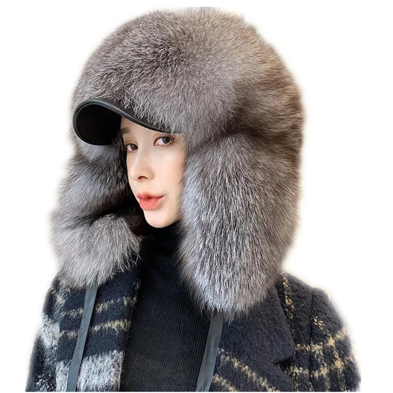 Winter Men's 100% Genuine Silver Fox Fur Bomber Hat with Earflap Raccoon Fur Ushanka Cap Trapper Luxury Russian Woman Ski Cap
Winter Men's 100% Genuine Silver Fox Fur Bomber Hat with Earflap Raccoon Fur Ushanka Cap Trapper Luxury Russian Woman Ski Cap