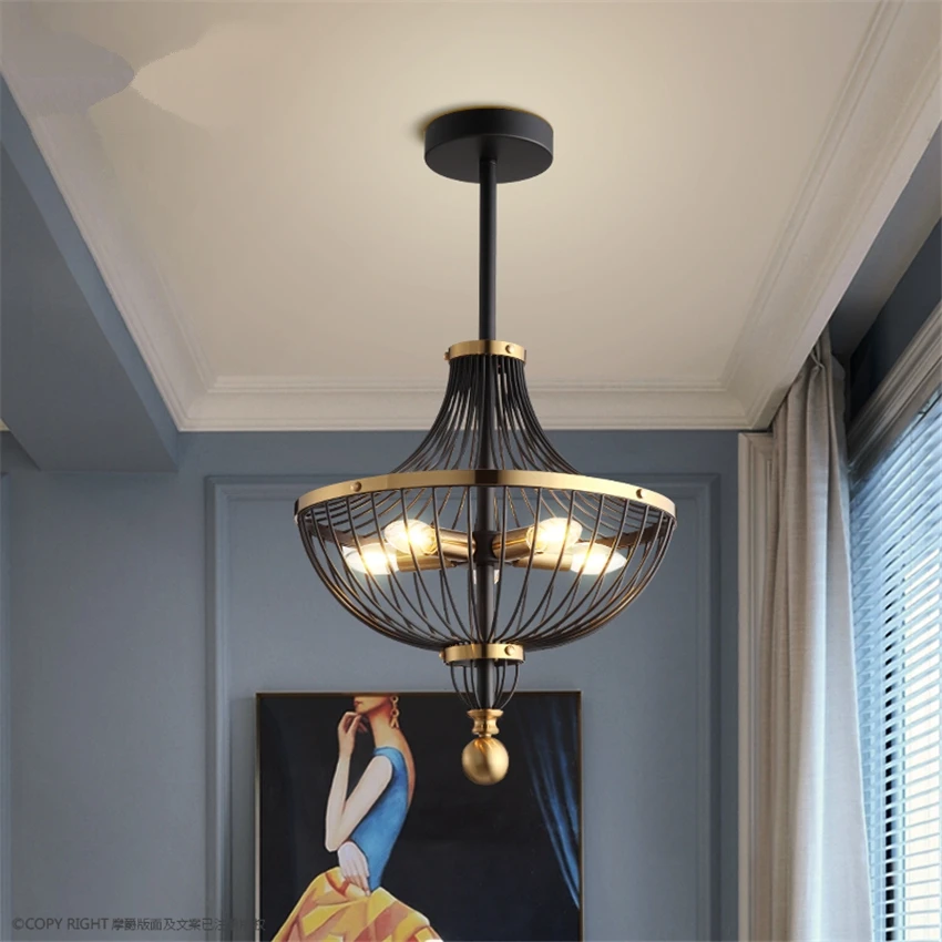 American Bedroom Iron Cage Pendant Lights Retro Loft Apartment Villa Living Room Lighting Modern Luxury Pendant Lamps Fixtures
American Bedroom Iron Cage Pendant Lights Retro Loft Apartment Villa Living Room Lighting Modern Luxury Pendant Lamps Fixtures