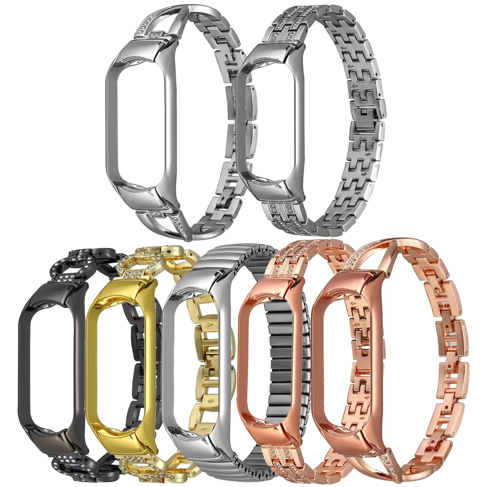 Ремешок металлический со стразами для Xiaomi Mi Band 3/4/304, сменный Браслет из нержавеющей стали для наручных часов, браслет с пряжкой, 5/6
Ремешок металлический со стразами для Xiaomi Mi Band 3/4/304, сменный Браслет из нержавеющей стали для наручных часов, браслет с пряжкой, 5/6