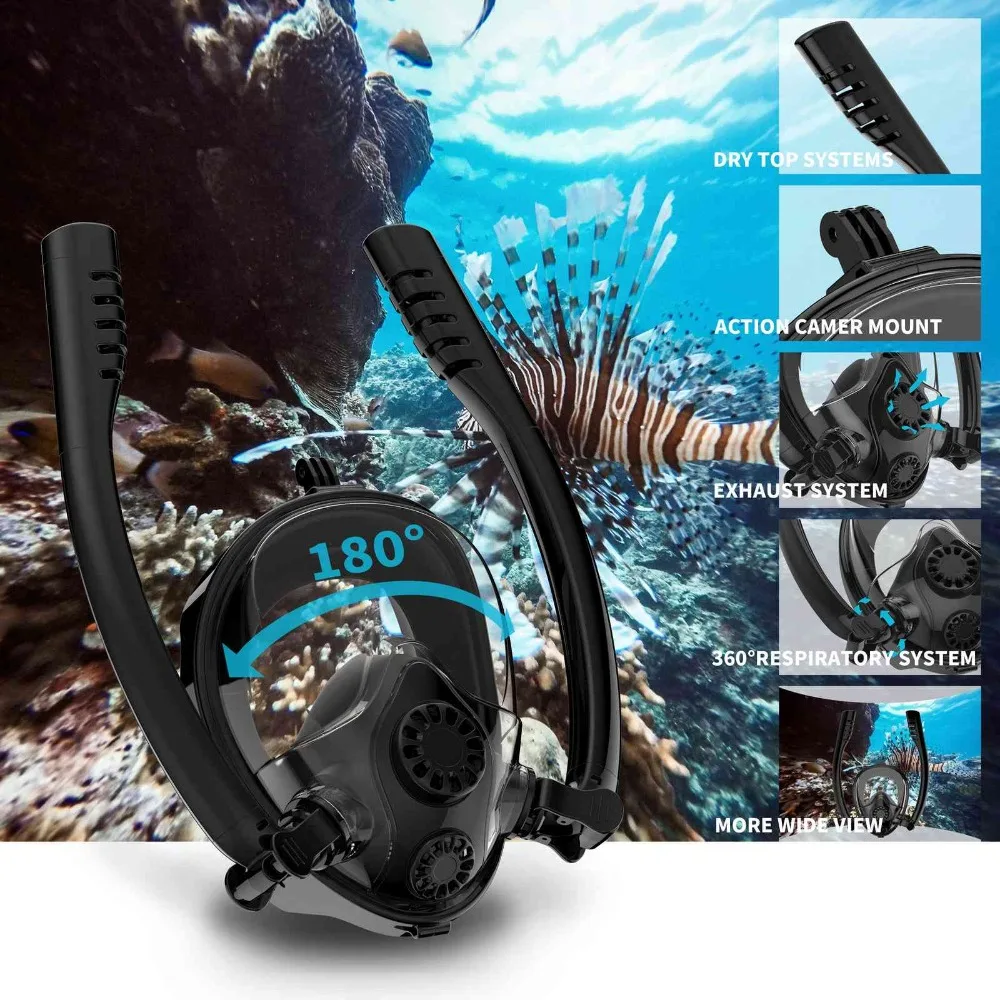 NEW Double Tube Diving Mask Scuba Mask Underwater Anti Fog Full Face Snorkeling Mask Women Men Kids Swimming Snorkel Equipment
NEW Double Tube Diving Mask Scuba Mask Underwater Anti Fog Full Face Snorkeling Mask Women Men Kids Swimming Snorkel Equipment