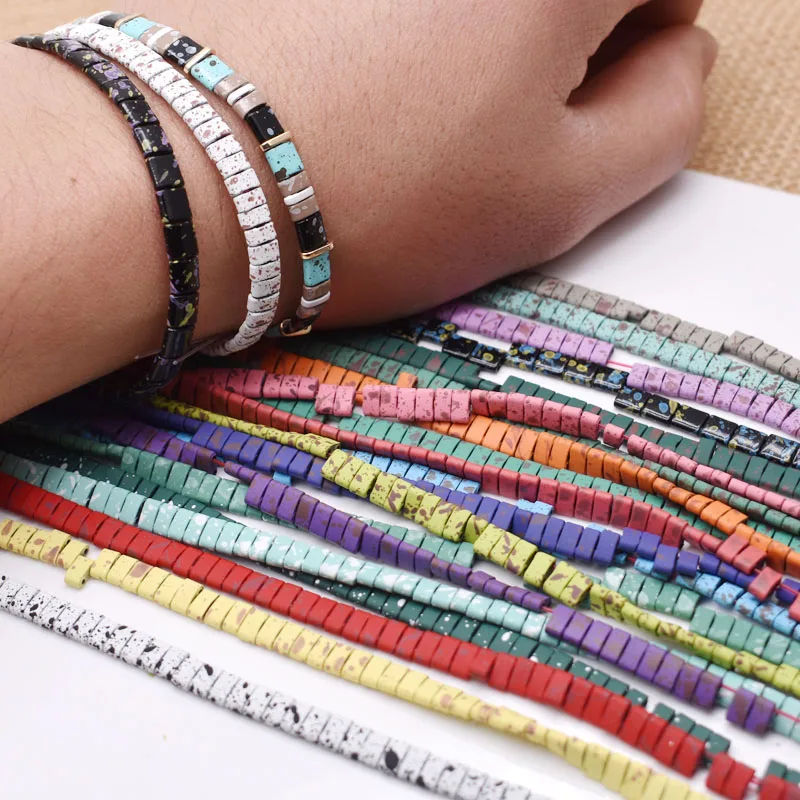 Design Bracelets 5*2mm Two Holes Natural Stone Hematite Beads Diplopore Speckle Matte Square Loose Beads For Jewelry Making Diy
Design Bracelets 5*2mm Two Holes Natural Stone Hematite Beads Diplopore Speckle Matte Square Loose Beads For Jewelry Making Diy