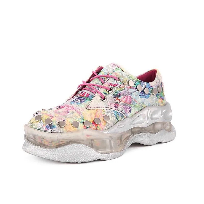 Fashion Graffiti Platform Shoes Woman Autumn Winter Street Lace Up Casual Wedges Shoes High Quality Leather Hip Hop Footwear
Fashion Graffiti Platform Shoes Woman Autumn Winter Street Lace Up Casual Wedges Shoes High Quality Leather Hip Hop Footwear