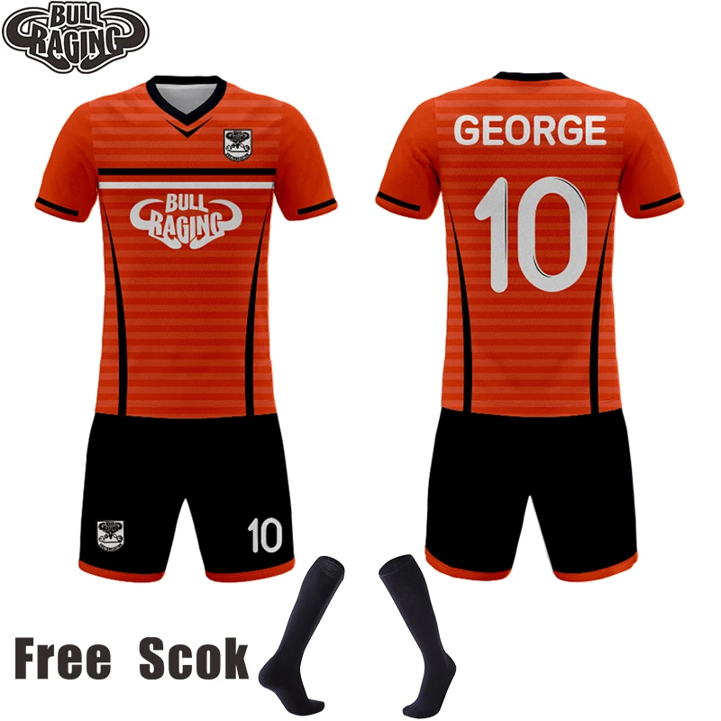 orange black design custom made your team soccer jersey uniform sublimation football shirt free sock
orange black design custom made your team soccer jersey uniform sublimation football shirt free sock