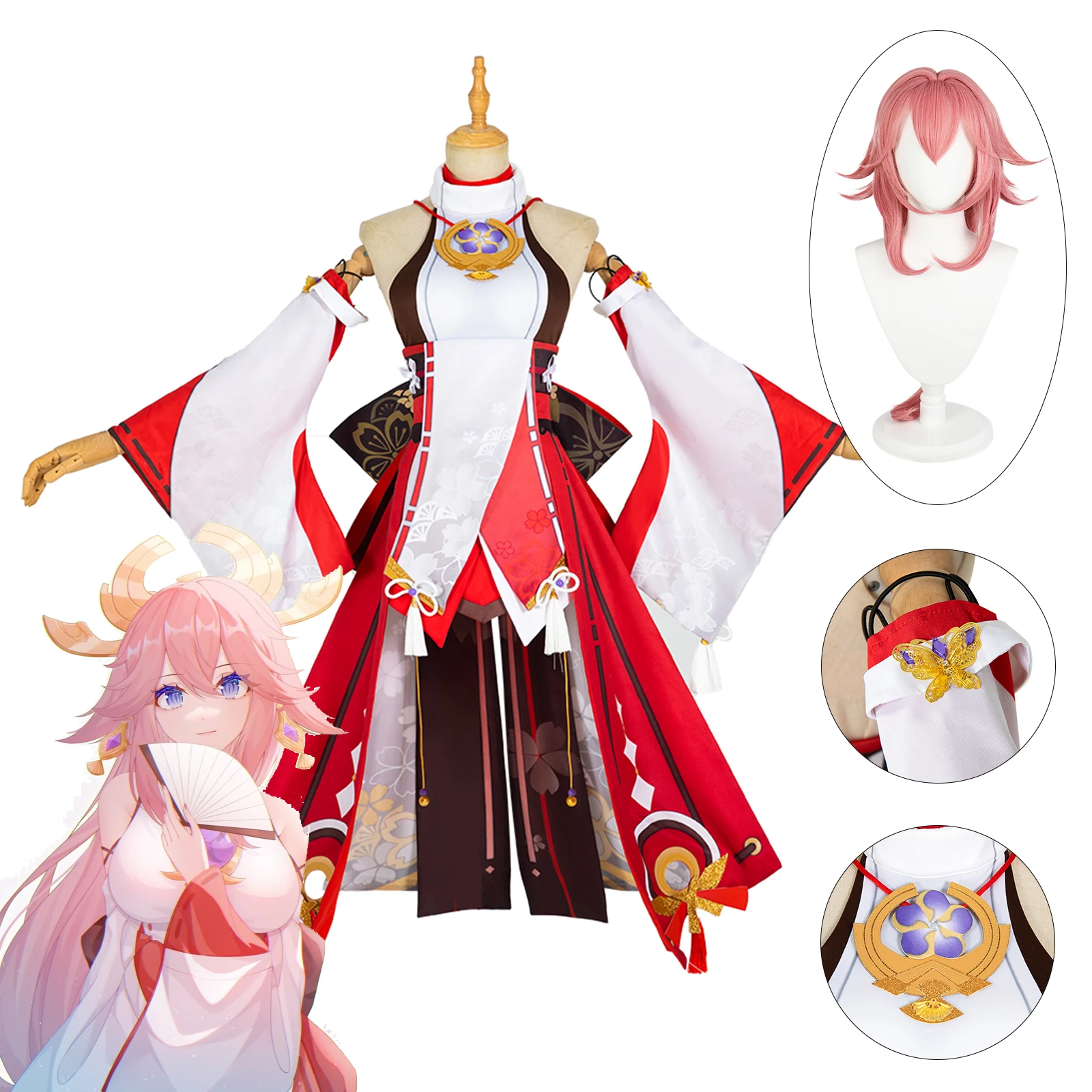 Костюмы для косплея Genshin Impact Yae Miko Guuji Yae, розовый парик, сексуальное женское платье для вечевечерние НКИ на Хэллоуин
Костюмы для косплея Genshin Impact Yae Miko Guuji Yae, розовый парик, сексуальное женское платье для вечевечерние НКИ на Хэллоуин